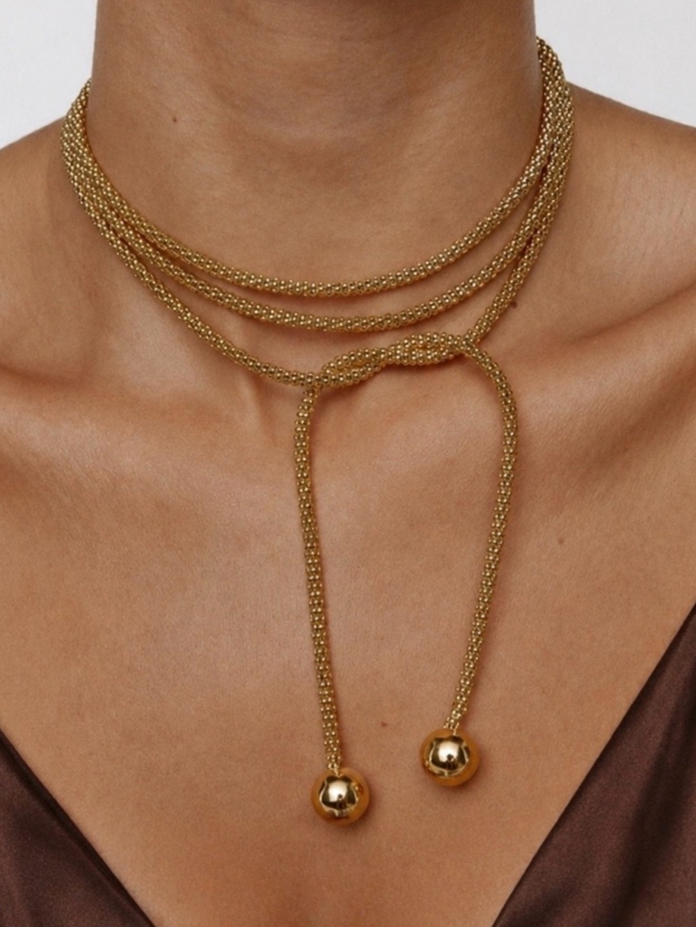 Gold Rope Lariat Necklace Multi Style